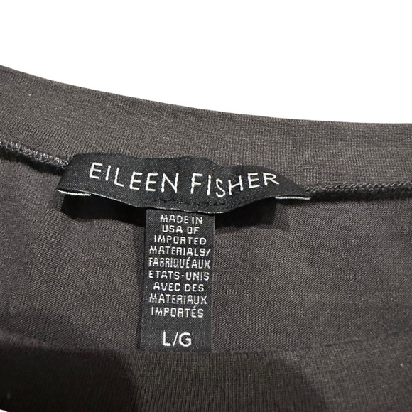 Eileen Fisher‎ Gray Long Sleeve Jersey Knit Midi Dress Size L Minimalist Style - Picture 5 of 7